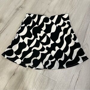 Cotton Candy Black and White Abstract Mini Skirt